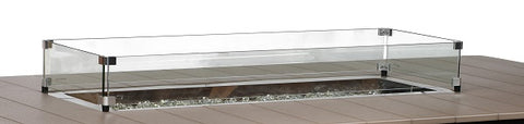 12 x 42 Rectangular Glass Wind Guard for Fire Tables