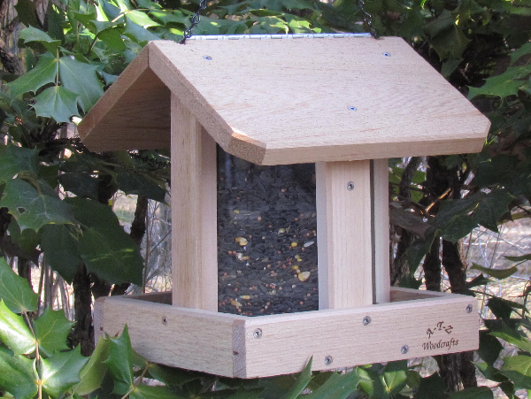 #7 Hanging or Post Mount Corner Bird Feeder-cedar-bird-feeder-USA