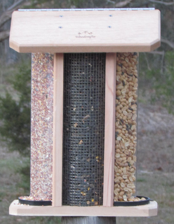 Post Mount Combo V Bird Feeder-cedar-bird-feeder-USA
