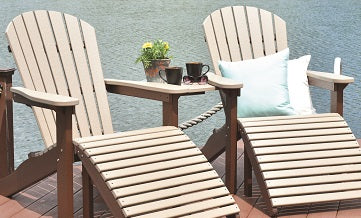 Outdoor Adirondack Chairs with footstool-Berlin Gardens
